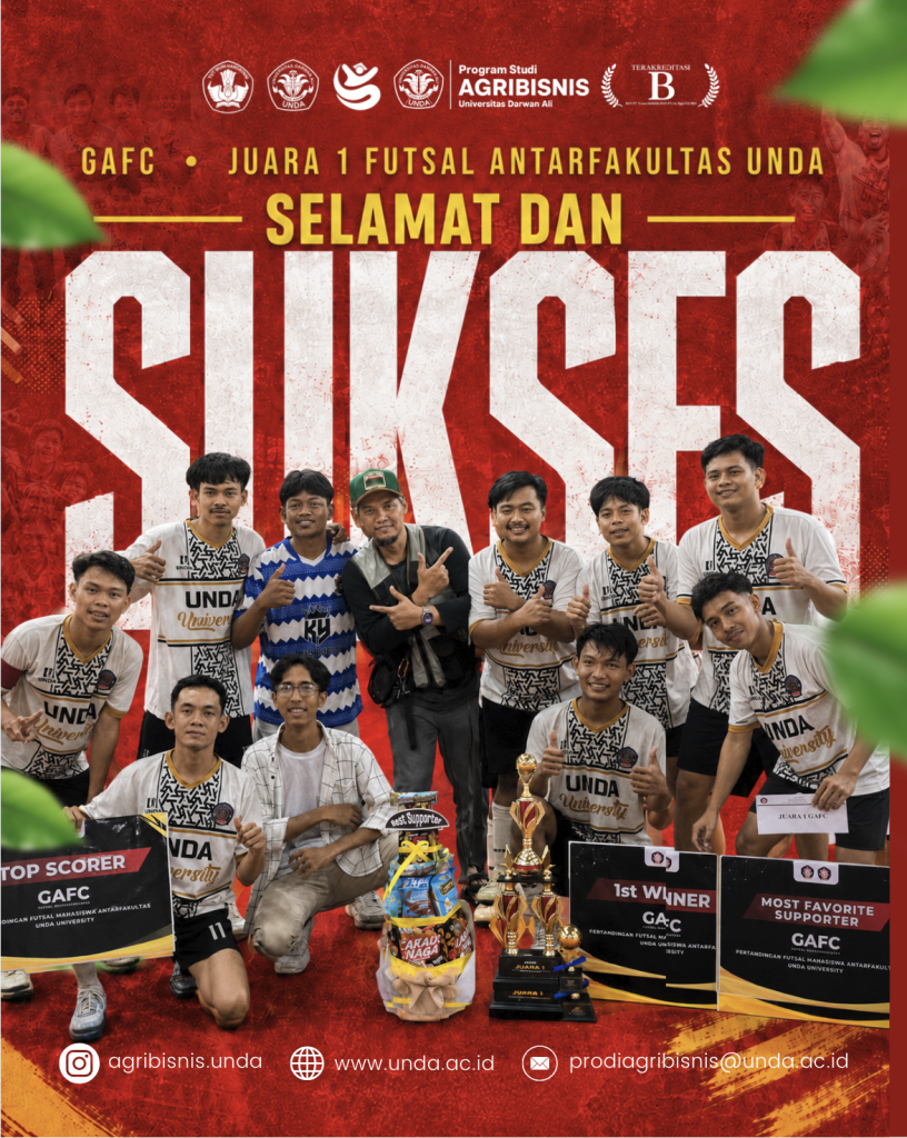 GAFC, tim futsal mahasiswa Prodi Agribisnis UNDA, Juara 1 Futsal Antarfakultas UNDA